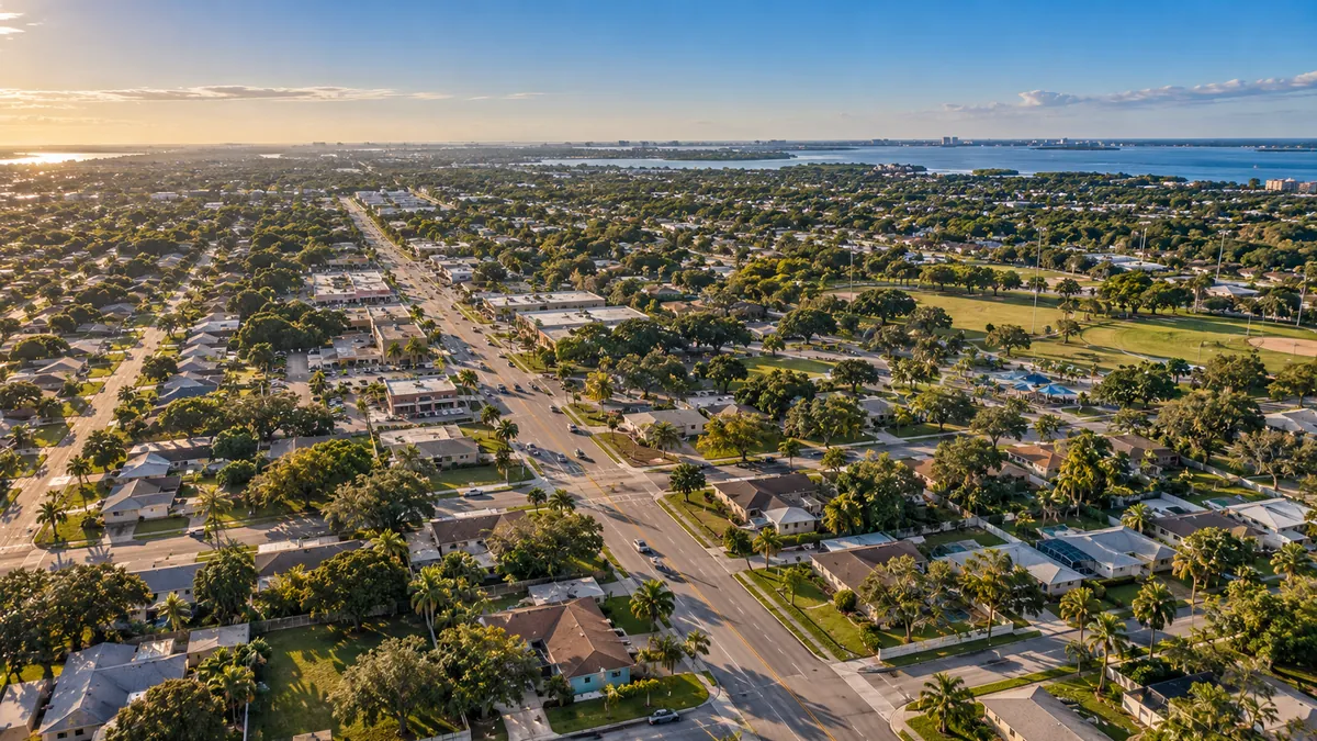 Aerial view of Pinellas Park, FL