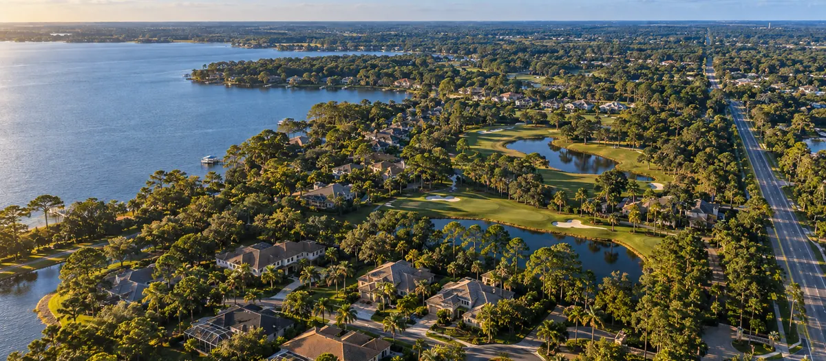 Aerial view of East Lake, FL