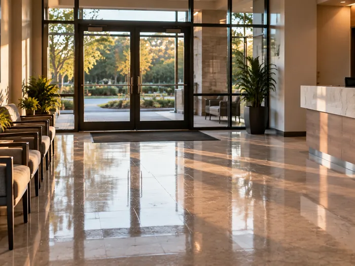 Serenity Cleaning commercial job, aerial view